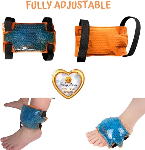 Miniatura 9 de BodyMoves Soporte de tobillera para niños, además de bolsa de hielo caliente y frío (azul activo, pequeño para niños pequeños (EE.UU. 12-3))