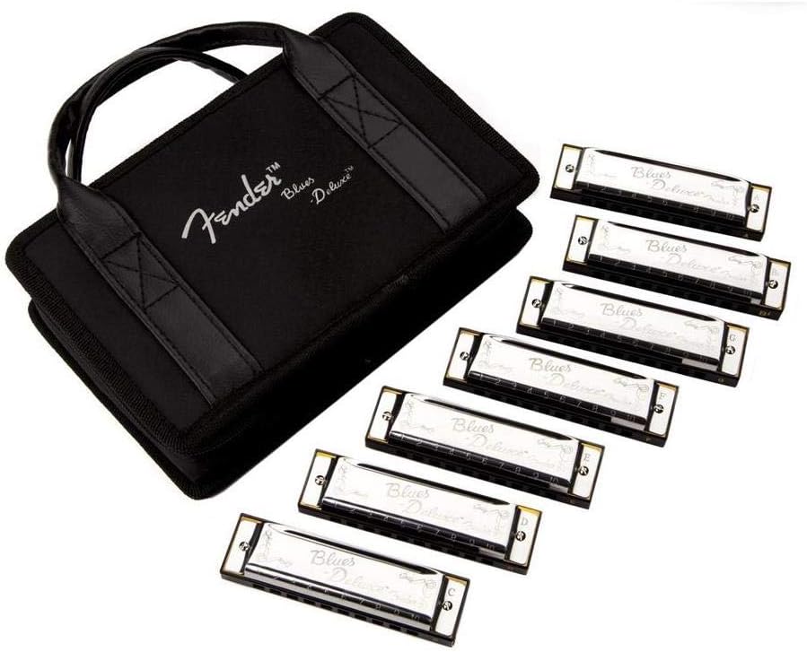 Classic Cantabile Alabama Blues Mondharmonica Set Van 7 - Inclusief Koffer En Accessoires