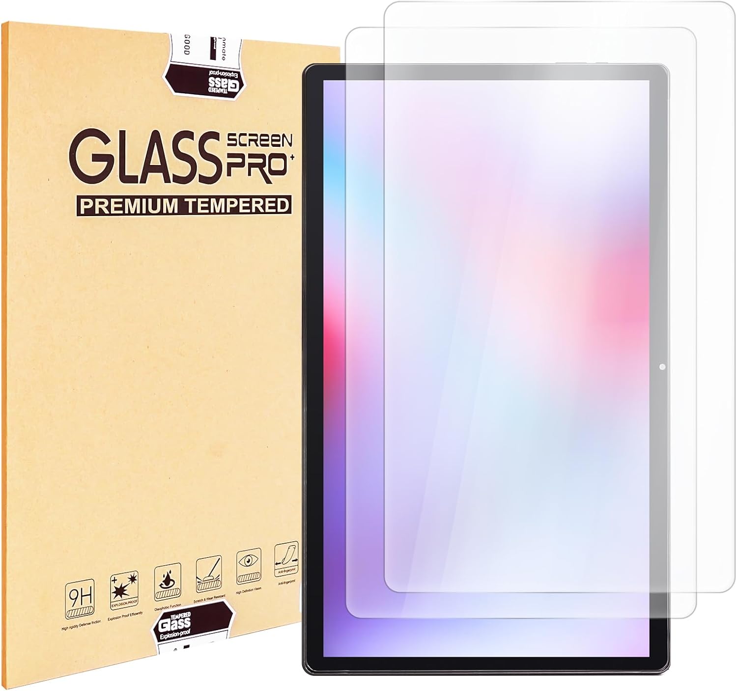 MESWAO 2 Pack Screen Protector for 14 Inch Tablet, Tempered Glass Film ONLY 14" Large Tablet, 9H Tempered Glass Film, Anti-Scratch, HD Clear