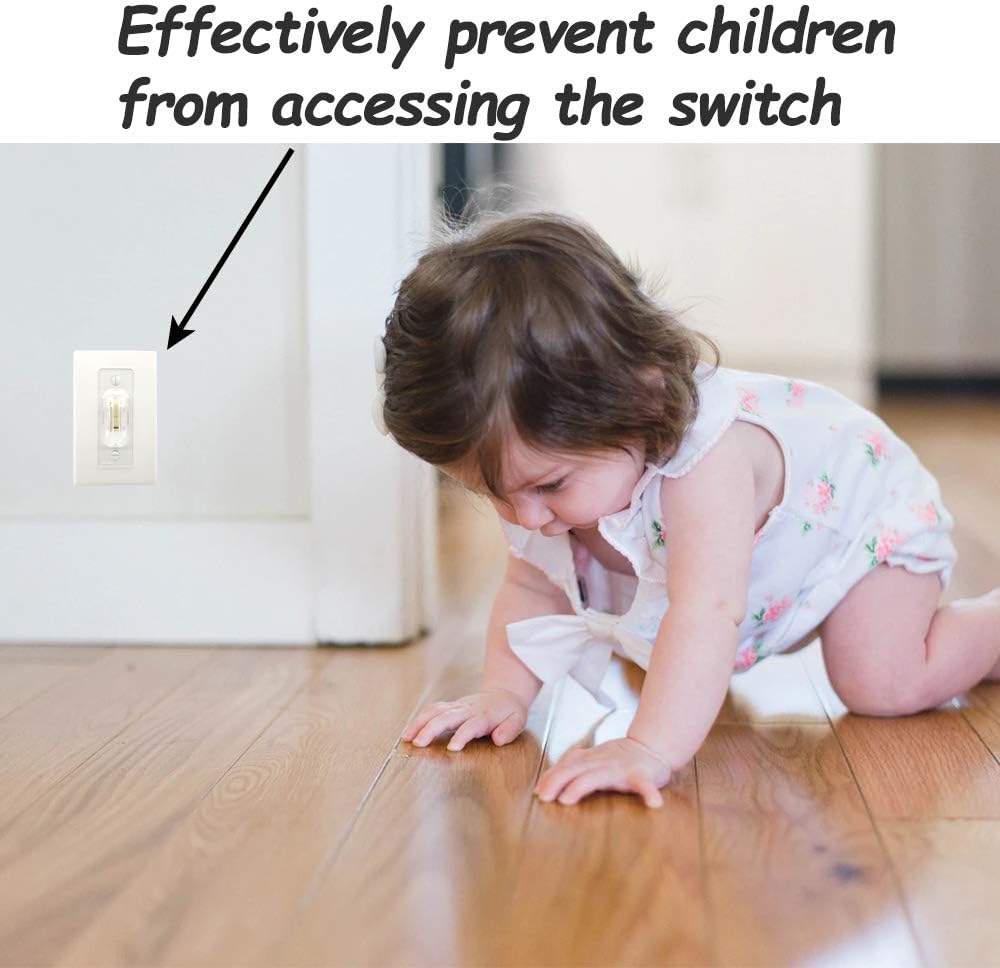 Light Switch Guard, 6 Pack, Clear Light Switch lock, Child Proof Light Switch Cover Guard, Keeps Light ON Or Off Protects Your Lights or Circuits from Accidentally Being Turned on or Off