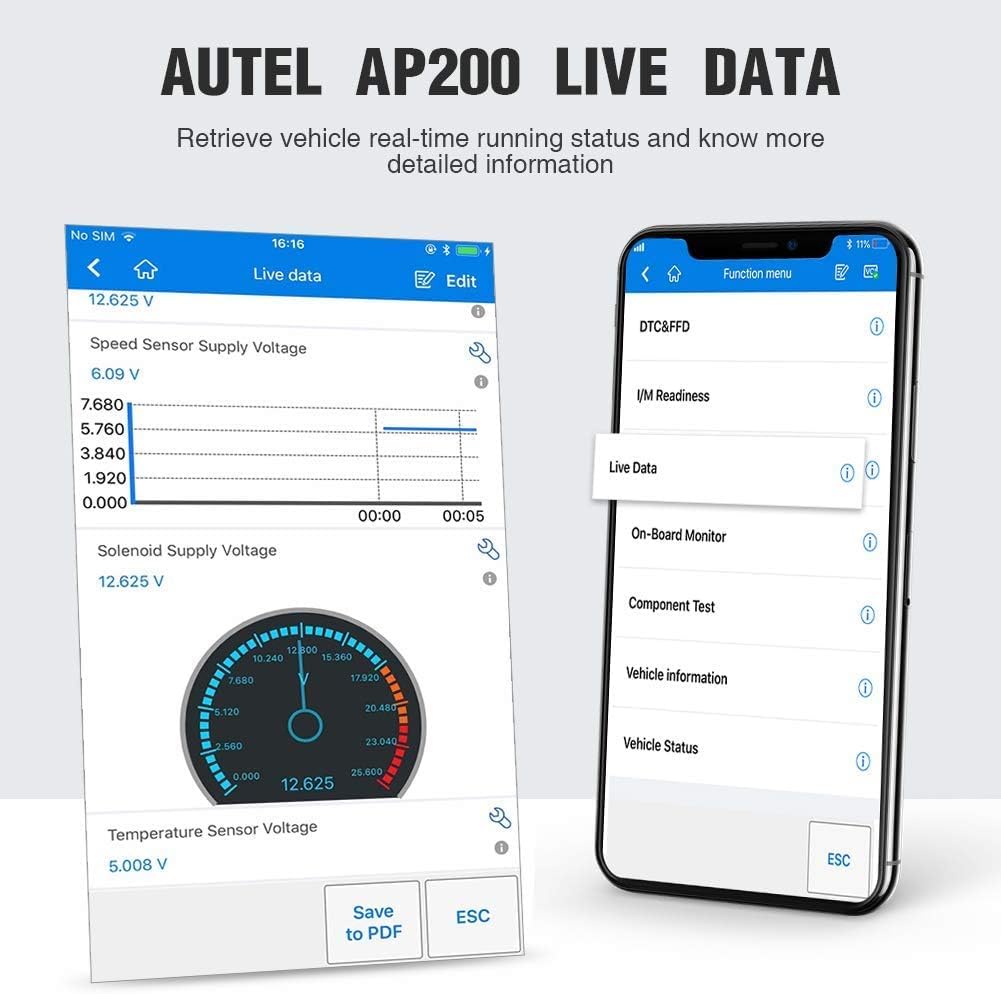 Autel AP200 OBD2 Scanner Bluetooth Diagnostica Auto Strumento Fai-da-Te Diagnosi di sistemi Completi Lettore di Codice AutoVIN Reset Olio Bianco, Simplified version of the MK808