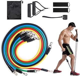 Kit Elástico 11 Peças Extensor Treino Academia Exercícios Funcional Em Casa Pilates Fisioterapia Ginástica Musculação - TYDA