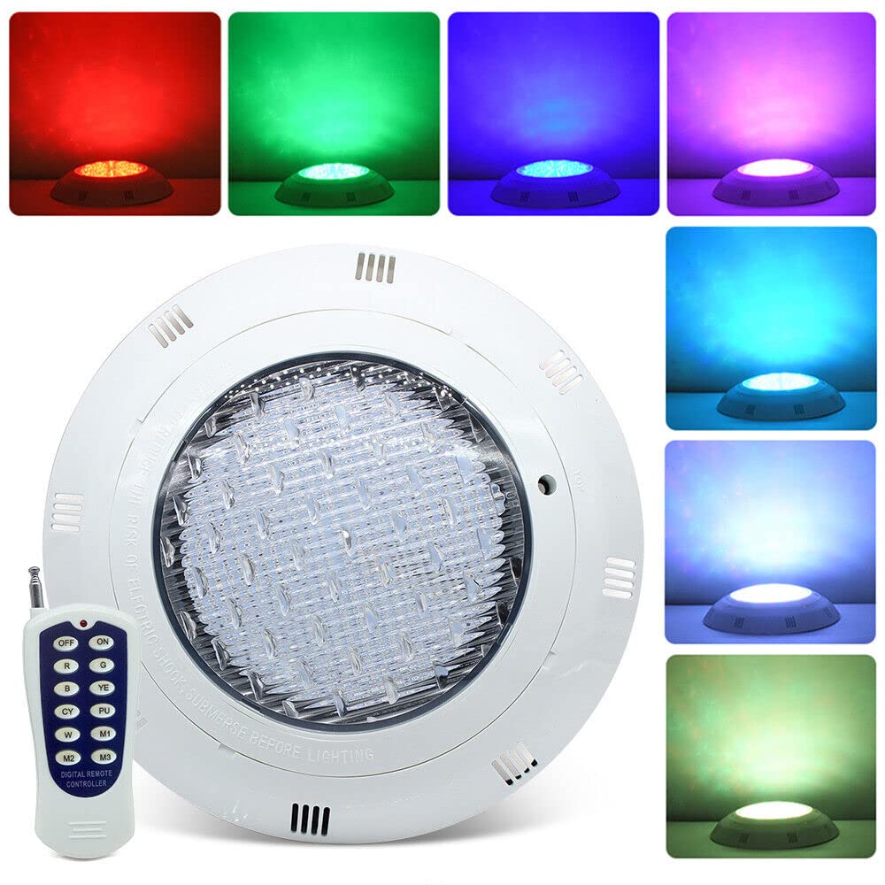 LED RGB Unterwasser Scheinwerfer Poollicht Poollampe Schwimmbad Einbau Pool Licht Beleuchtung Poolbeleuchtung Teichbeleuchtung Funkfernbedienung Dekorationsleuchte für Aquarium Pool (36W)