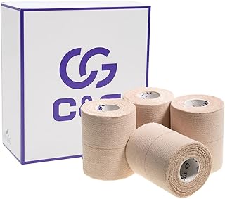 C&G ハード伸縮テープ 75mm × 4.6m 4巻 エラスティックテープ スポーツ テーピングテープ 伸縮テープ テーピング エラス 粘着伸縮布包帯 エラスチコン エラスチックバンテージ ラグビー