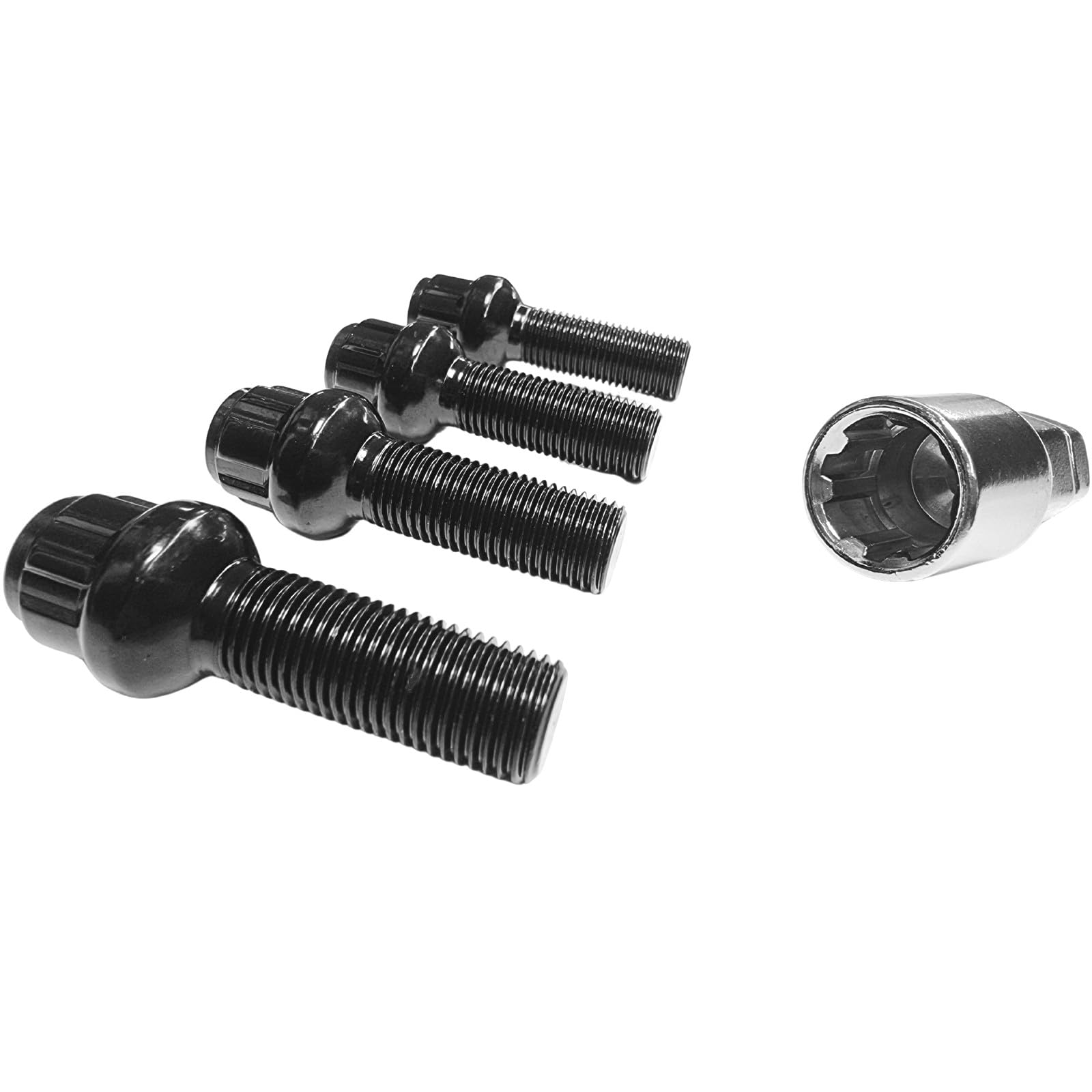 Felgenschloss M14x1,5x38mm Kugelbund R13 4x schwarze Felgenschlösser Felgensicherungen Radsicherungen Felgen-Diebstahlschutz Felgen-Diebstahlsicherungen Radschlösser Radschrauben Radbolzen Schrauben