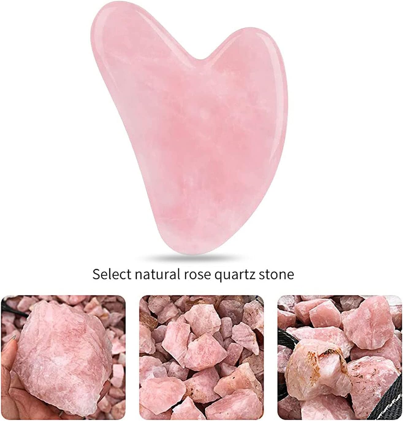 Gua Sha Facial Tools - Natural Jade Stone Guasha Massage Tools, Beauty Skin Care Heart Shape Facial Massager Scrapping Board, for Face and Body, for SPA Acupuncture Therapy Trigger Point Treatment