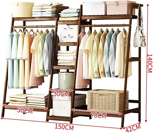 Miniatura 2 de Perchero de ropa con estantes perchero de pie perchero resistente perchero independiente 591 x 165 x 551in