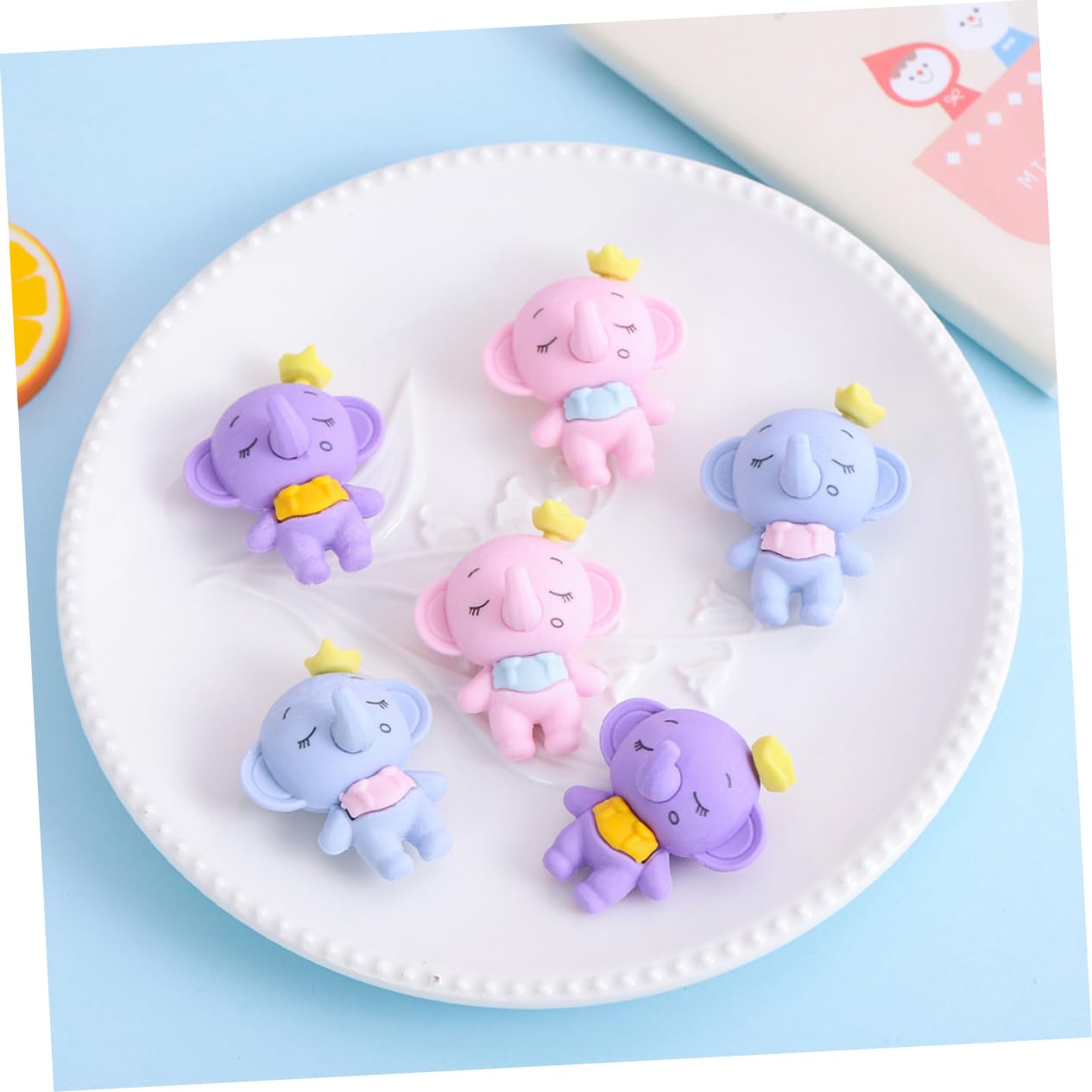Uonlytech Gomme Éléphant Adorable 36 Pièces en Tpr, Gomme Scolaire