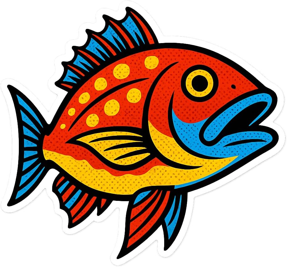 (3 Pack) Popart Snapper Sticker (3" x 3")