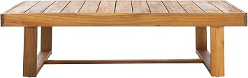 SAFAVIEH Outdoor - Duncan Natural Brown Slatted Top Solid Wood Coffee Table PAT7331A