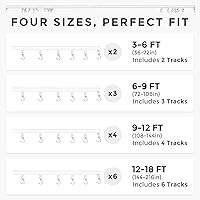 Vista 8 de ChadMade Juego de rieles de cortina de techo de aluminio con ganchos, longitud ajustable de 9 pies a 12 pies, sistema de riel de cortina