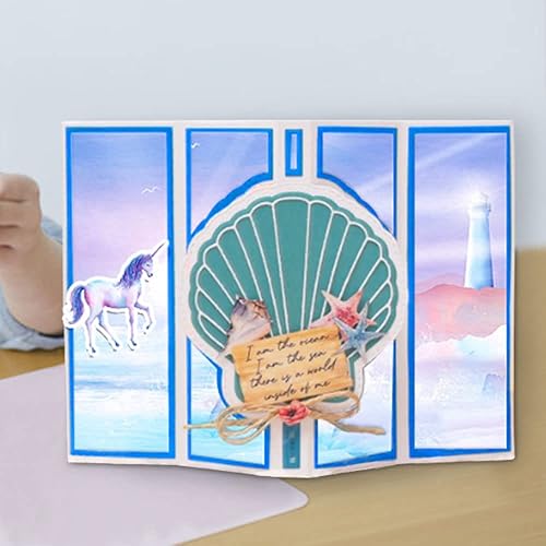 Vista 20 de Troqueles con forma de tarjeta 3D para hacer tarjetas, juego de troqueles de corte de tarjetas de regalo de forma rectangular, plantillas ovaladas