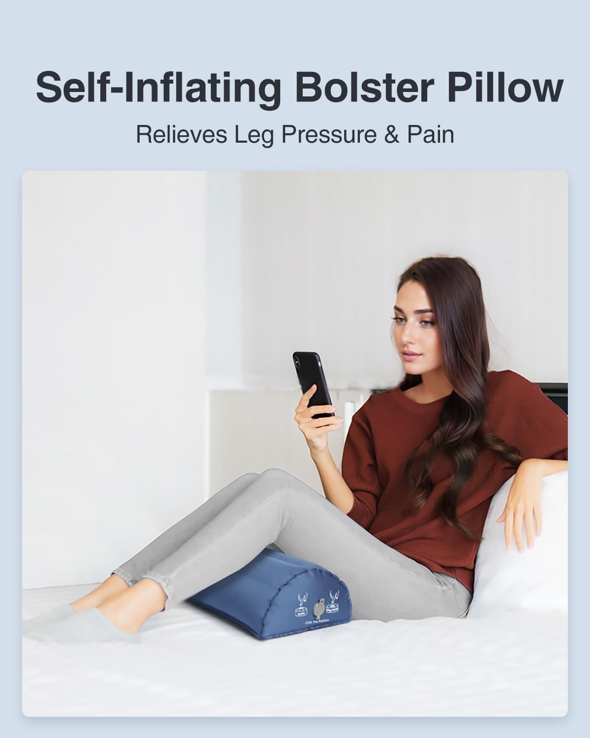 Luxtude Inflatable Lumbar Pillow for Airplane Travel, Lumbar Support Pillow for Office Chair/Car