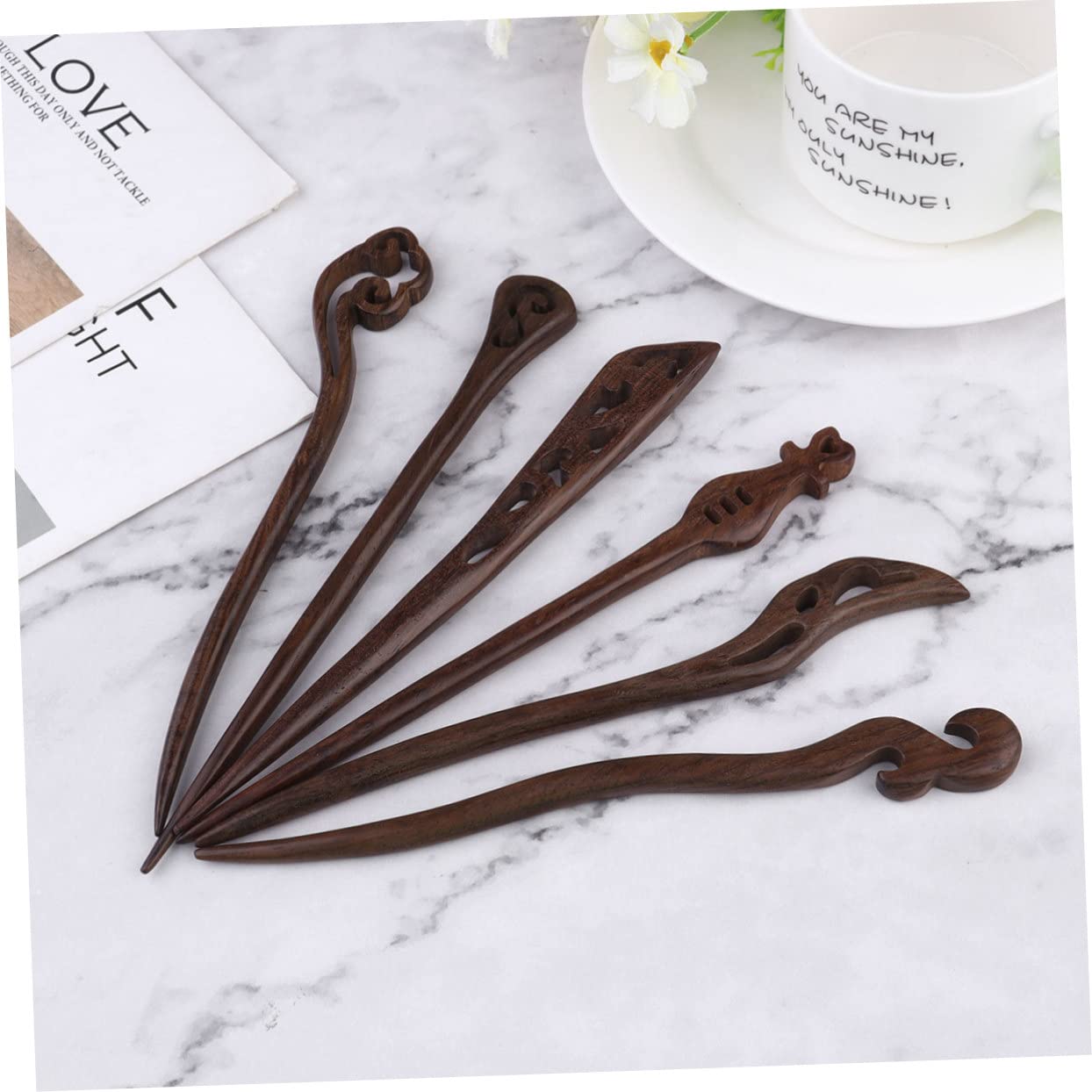 3 Sets Vintage Holz Haarnadeln Für Dutts Chinesische Knoten Haarnadel Antiker Stil Mode Kopfschmuck Damen Haarschmuck 6 Stück * 3 Zufälliger Stil