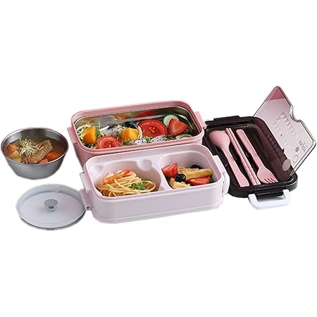 Amazon 弁当箱 ランチボックス 二重 お弁当箱 おべんとう箱 漏れ防止 ステンレス鋼 シール容器 おしゃれ 軽量 レンジ 収納 保冷 保温 大容量 軽量 通勤 通校 旅行 子供 男女兼用 週末旅行 ピンク Jpybmy 弁当箱 通販
