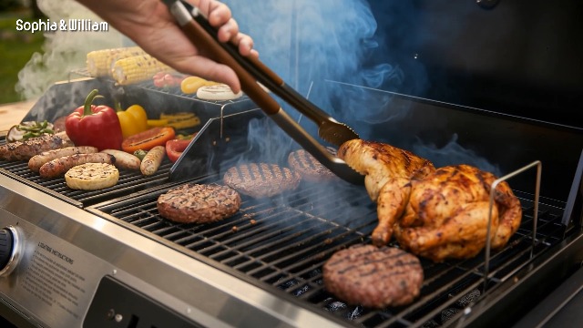 Amazon.com: Sophia & William 3-Burner Gas and Charcoal Grill Combo