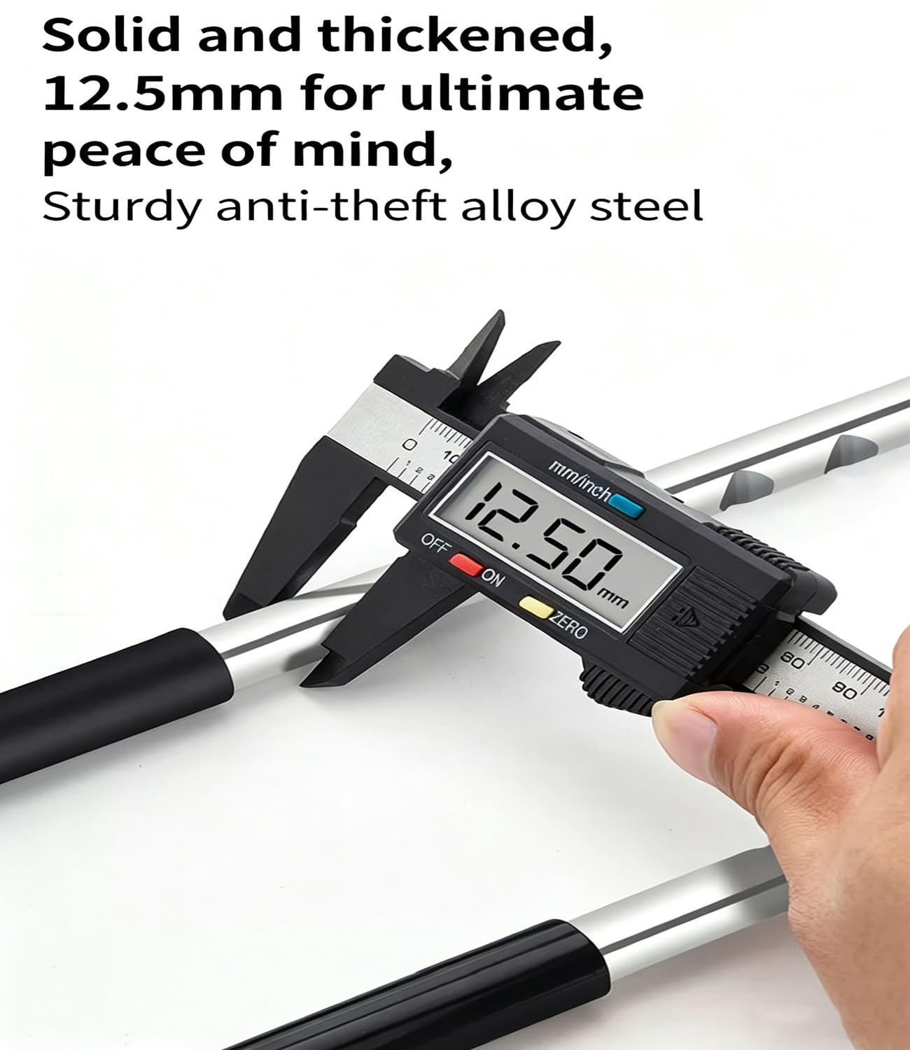 Cerradura en U de combinación de grillete largo, cerradura de seguridad de doble puerta, código de 4 dígitos con anulación de llave, cerradura de seguridad resistente para bicicleta, bicicleta