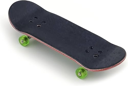 Miniatura 3 de Diapasón de 1.260 x 3.780 in, montaje completo, de madera, camiones plateados con bujes y tuercas, ruedas de rodamiento CNC en verde transparente,