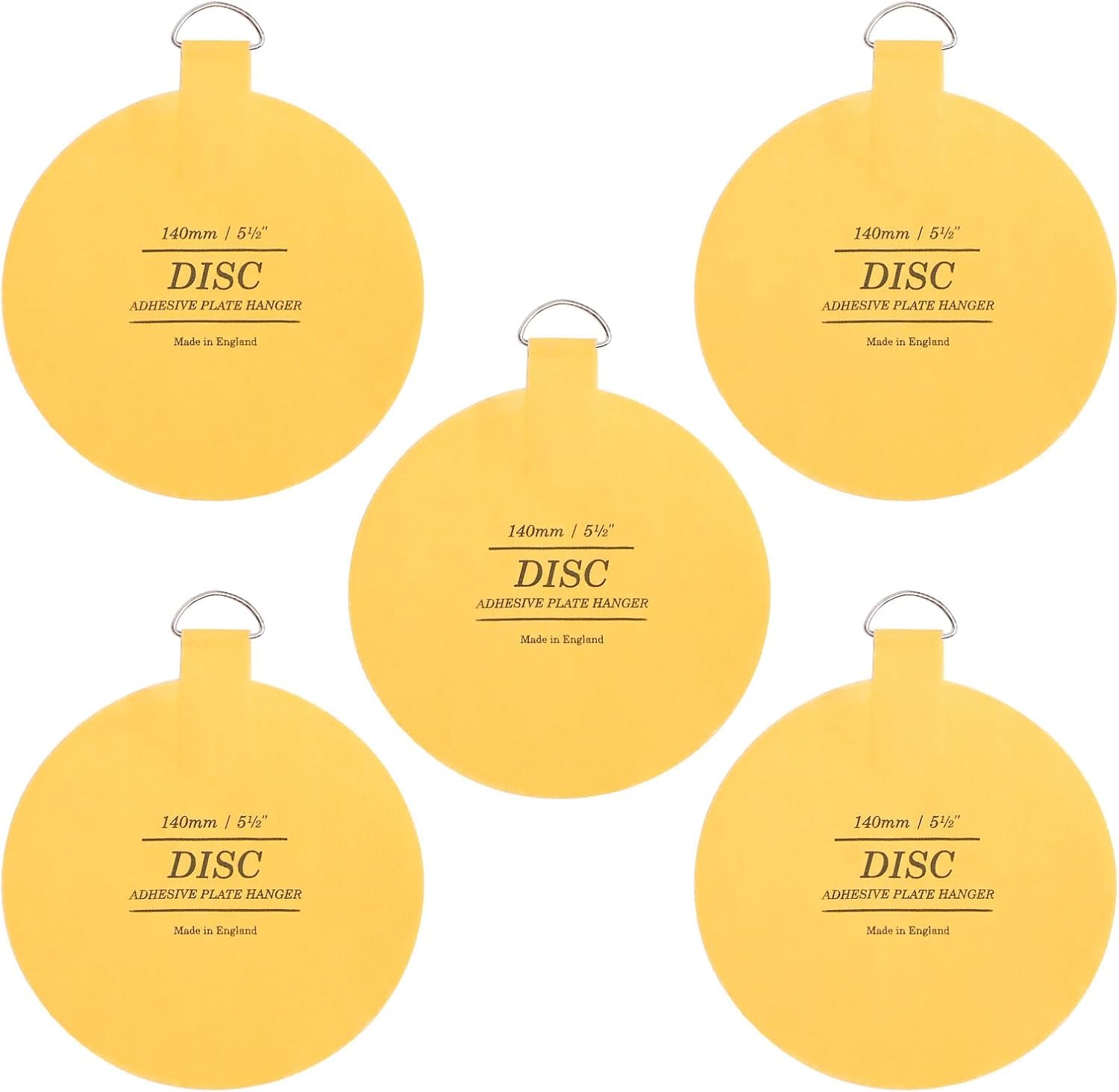 Disc Plate Hanger for Walls - Invisible Self Adhesive Plate Holder 5 Pack (5½"/140mm)
