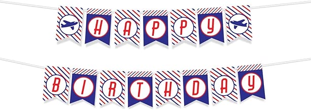 AIRPLANE THEMED HAPPY BIRTHDAY BANNER Airplane party supplies Airplane birthday party supplies Airplane decorations Airplane decorations for party - coolthings.us