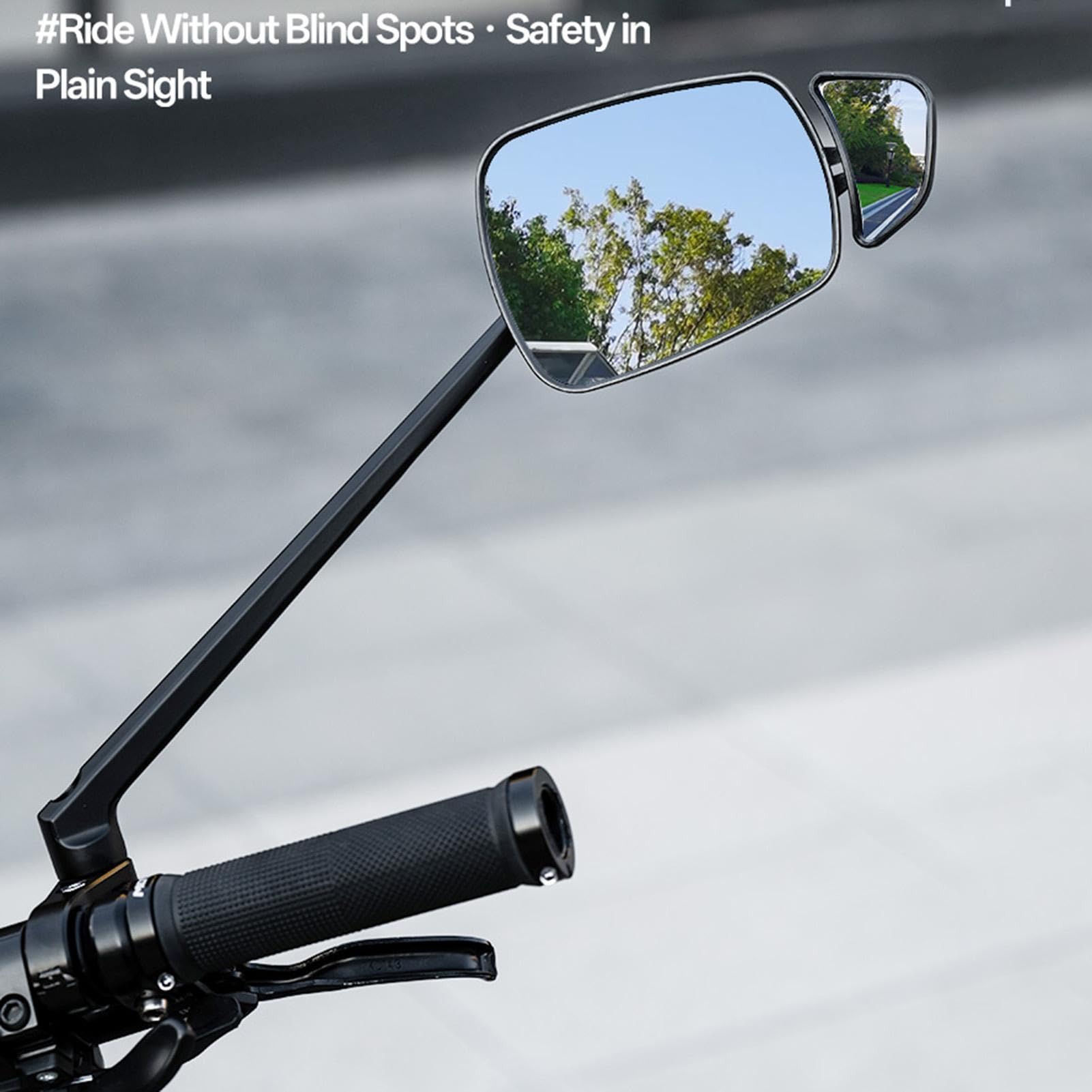 Rowerowe lusterko boczne, odporne na zarysowania z podwójnym obiektywem szerokokątnym, lusterko boczne do roweru | Do jazdy na rowerze Sport Ćwiczenia Droga Ziemia Kobiety Chłopcy Dziewczęta młodzi