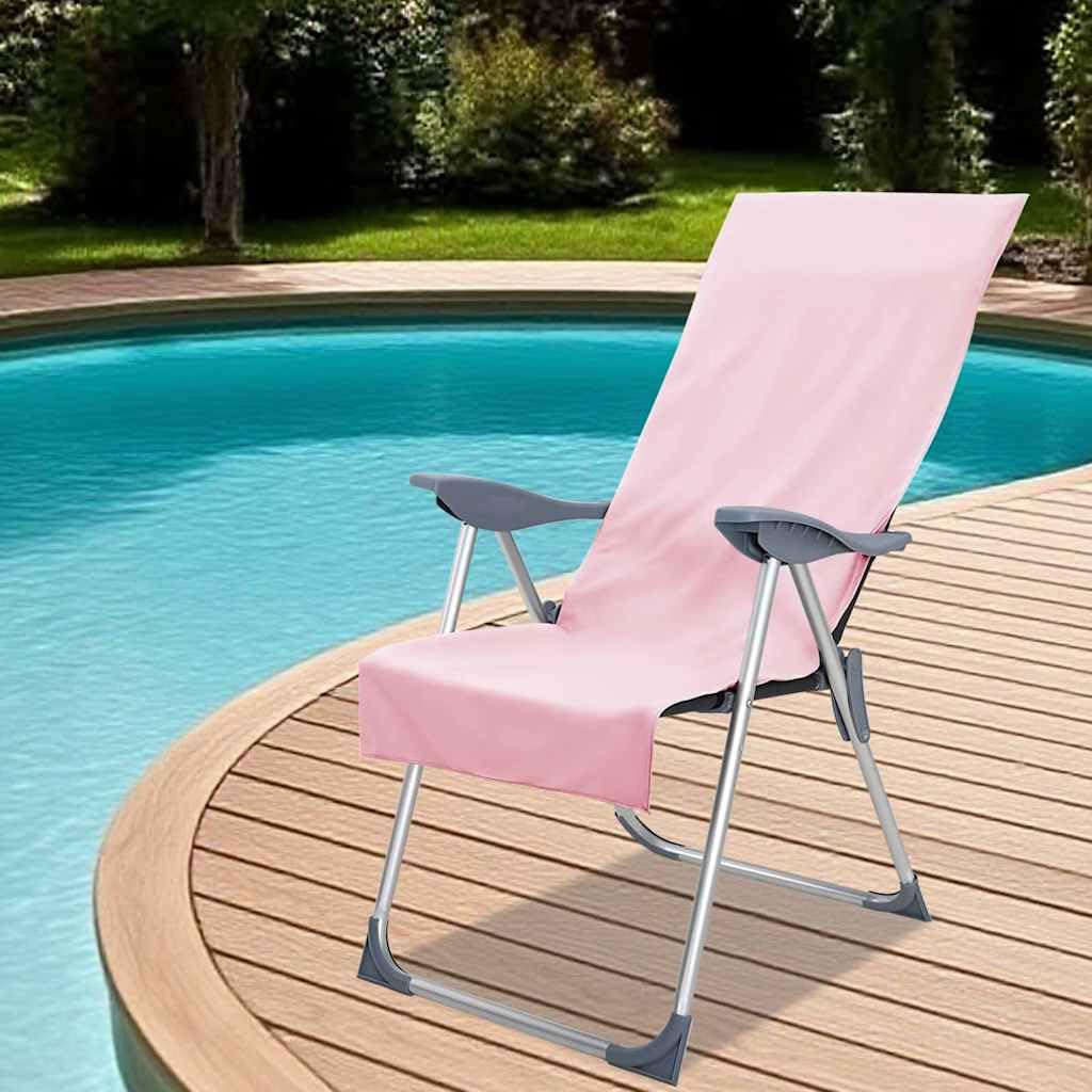 Mangloder Rosa Außenstuhl Handtücher Set 2 Stück 130 x 60 cm aus Polyester und Polyamid, schnelltrocknend, saugfähig, mit Taschen und Saugnapf für Garten Terrasse Pool