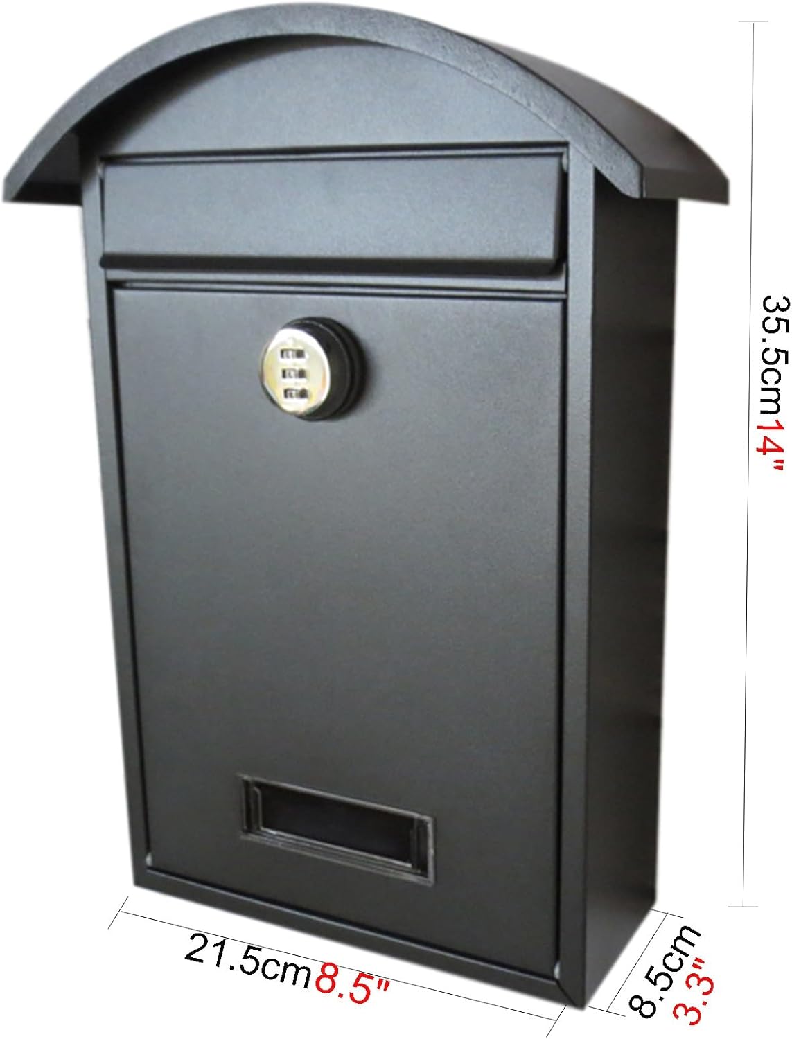 Metal Mailbox with Combination Lock Original Top European Wall Mounted Mailboxes Outdoor Iron Decorations Wall Mounted Rainproof Letter Boxes