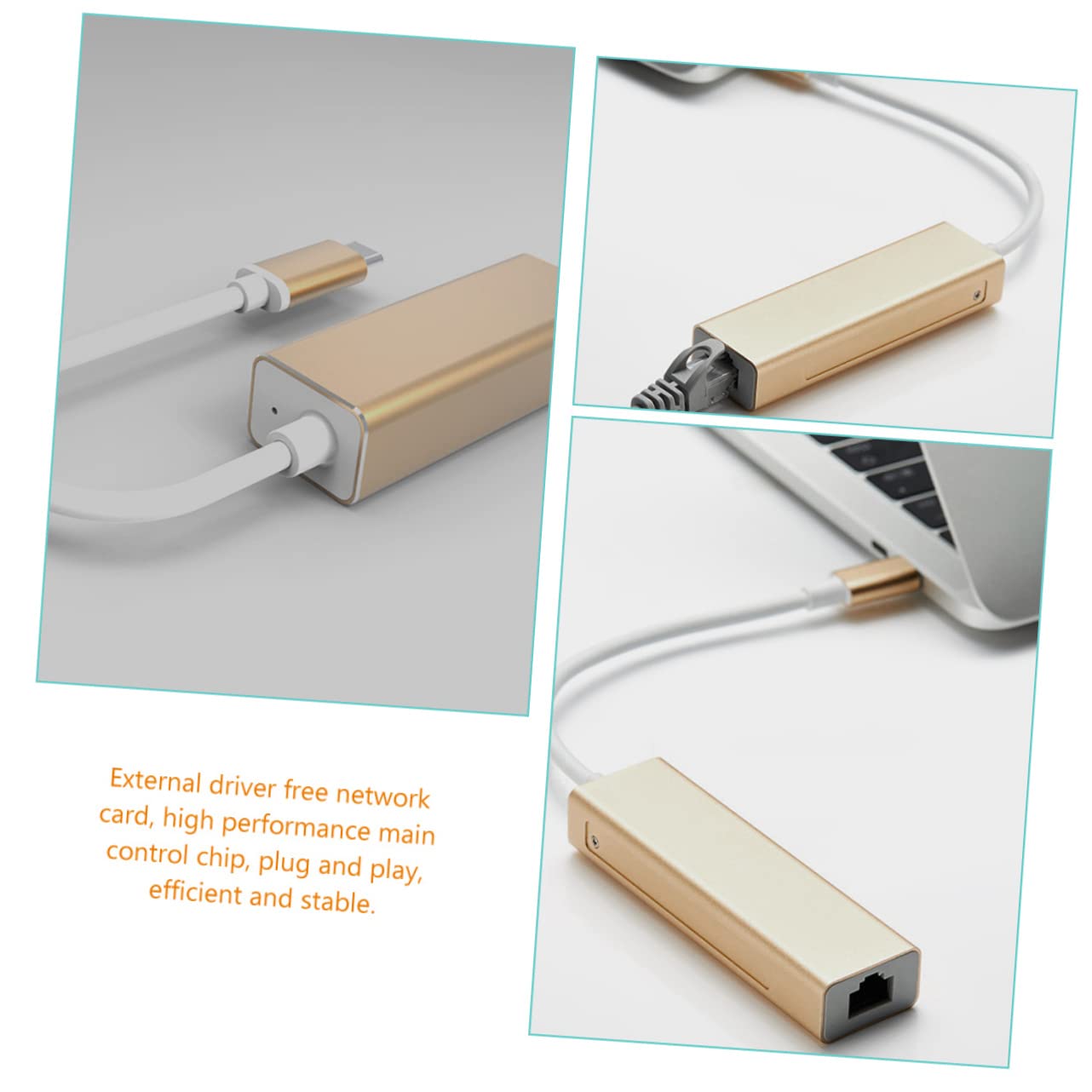 Uonlytech 3pièces Adaptateur USB-c vers Ethernet Mbps Convertisseur Réseau Hub USB pour Pc Et Ordinateur Portable Connexion Rapide Et Stable pour Jeux Et Streaming