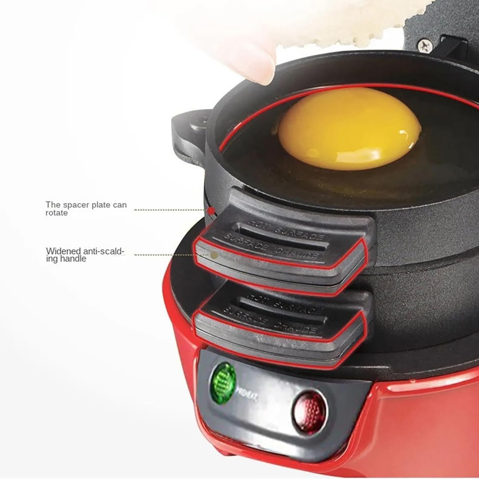 MRKU Prensa Multifuncional para sándwiches y Hamburguesas con Placas antiadherentes. Parrilla compacta para desayunos y Hamburguesas.