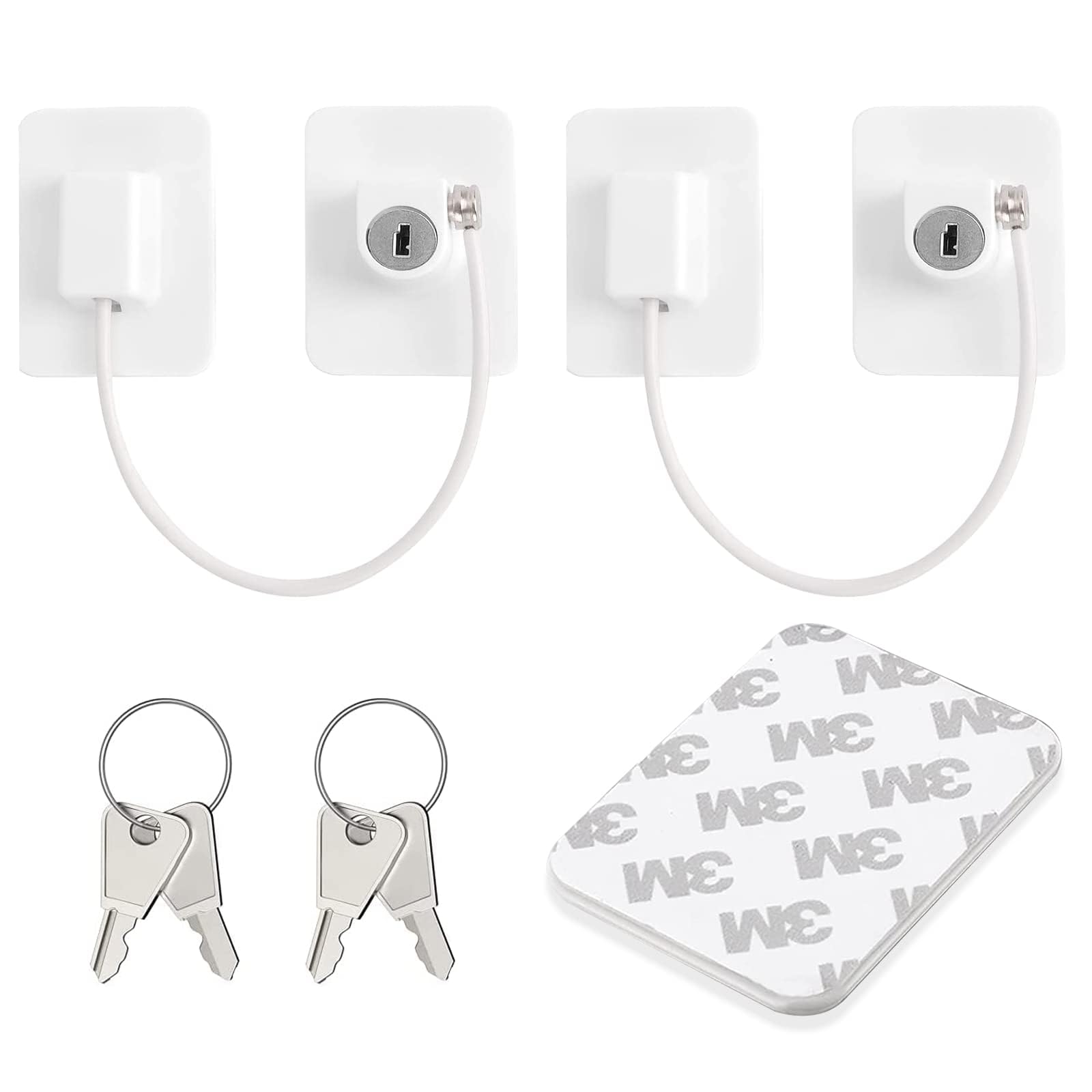 Devenirriche 2 Pack Window Restrictor Locks, Upvc Child Baby Security Window Locks Self Adhesive No Drilling Lock Baby Window Restrictor Pet Window Restrictorsn