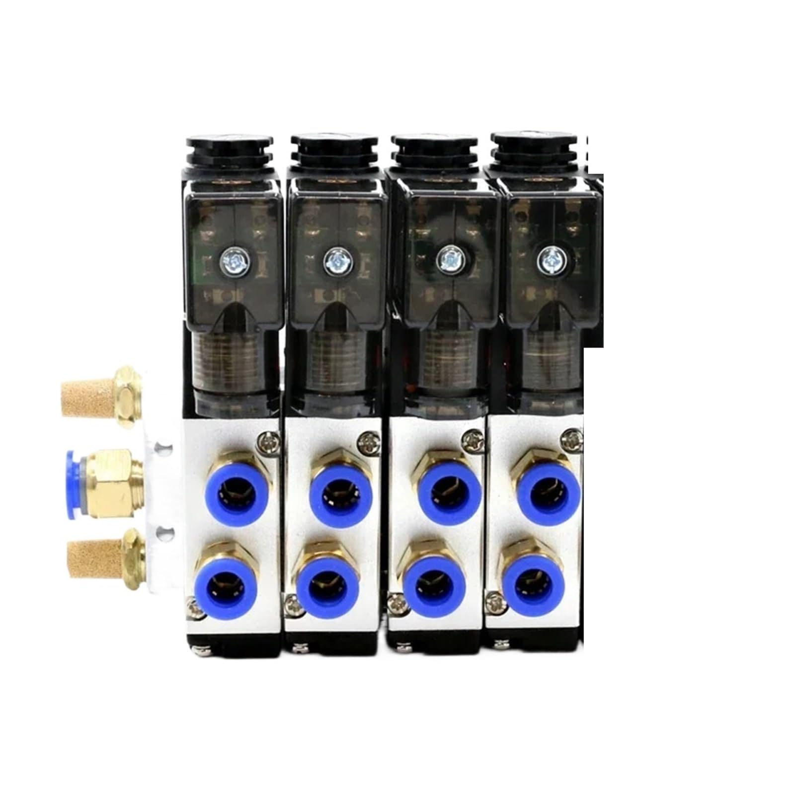 Bloc d'électrovanne pneumatique 4V210-08 en collecteur robuste 4 voies 24V