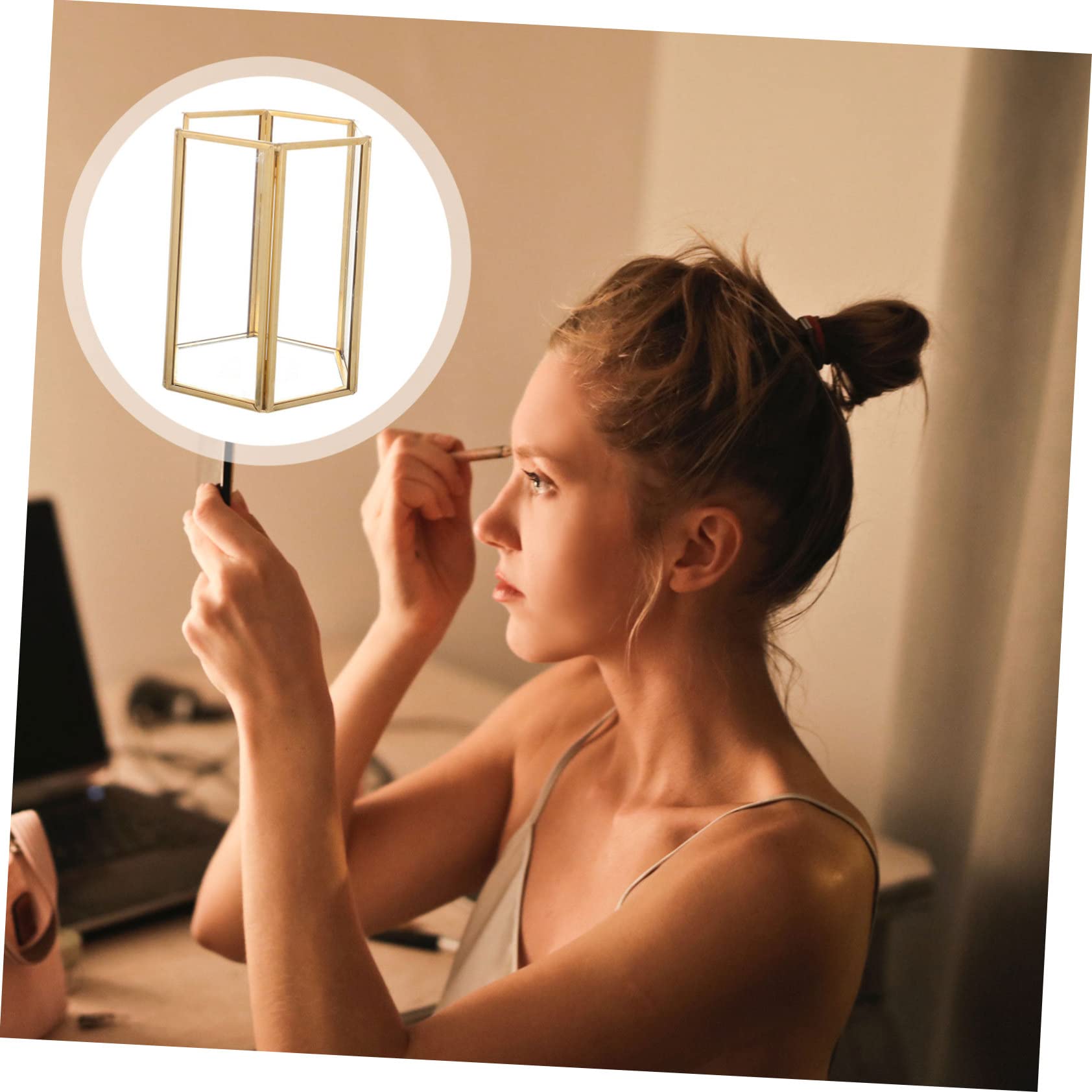 VICASKY Porta Pennelli Da Trucco in Vetro Trasparente, Organizzatore Di Pennelli Cosmetici Ampia Capacità, Supporto Da Scrivania Per Uso Quotidiano e Regalo