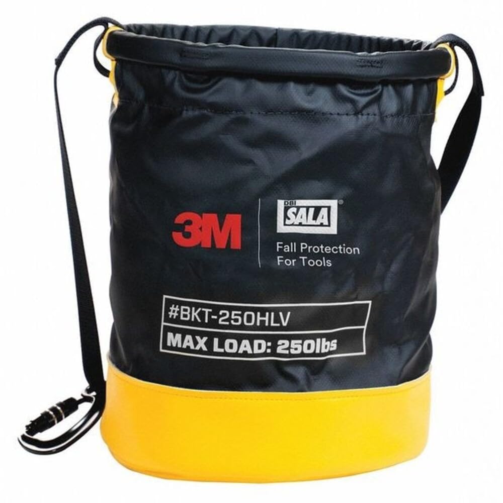3M - BKT-250HLV DBI-SALA Python, 1500140, Vinyl Spill Control Safe Bucket w/6 D-Ring Connection Points Inside Of Bucket, w/Hook&Loop Closure System, 250 lb Load Rating Black/Yellow-image-3
