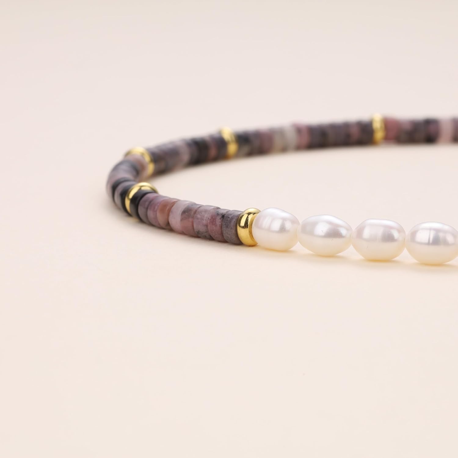 COAI Heishi Beaded Necklace, Pearl Necklace for Women