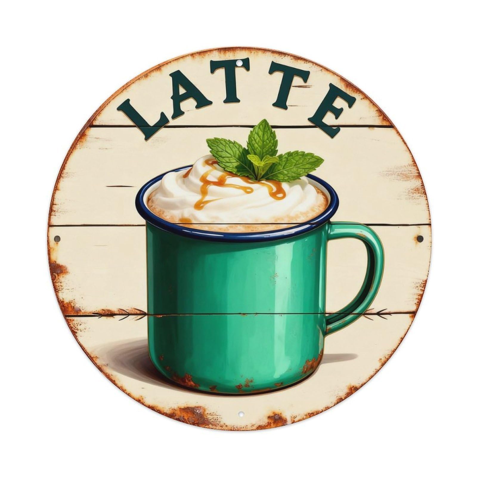 Latte Sign Metal Tin Sign Plaque