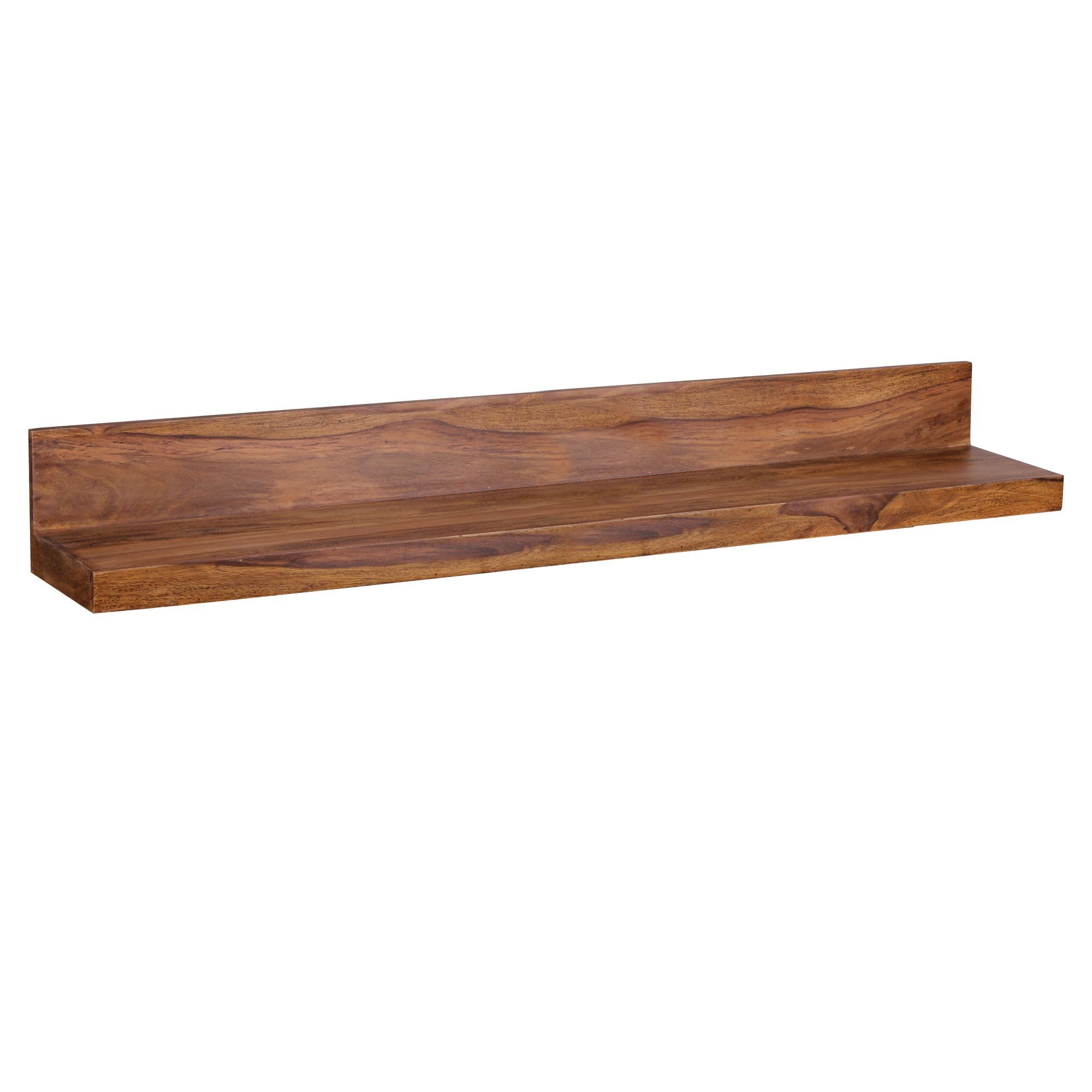 FineBuy Wandregal 140 cm Sheesham Massivholz, Hängeregal Landhausstil