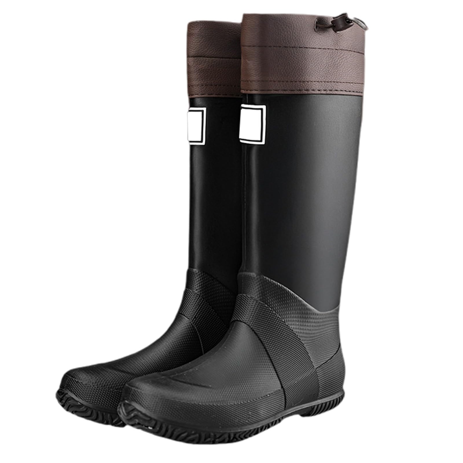Generico Stivali Di Gomma Uomo -Stivali da Pioggia Antiscivolo Impermeabili Trekking Campeggio Comodi Bassi Resistenti Suola Outdoor Stagioni