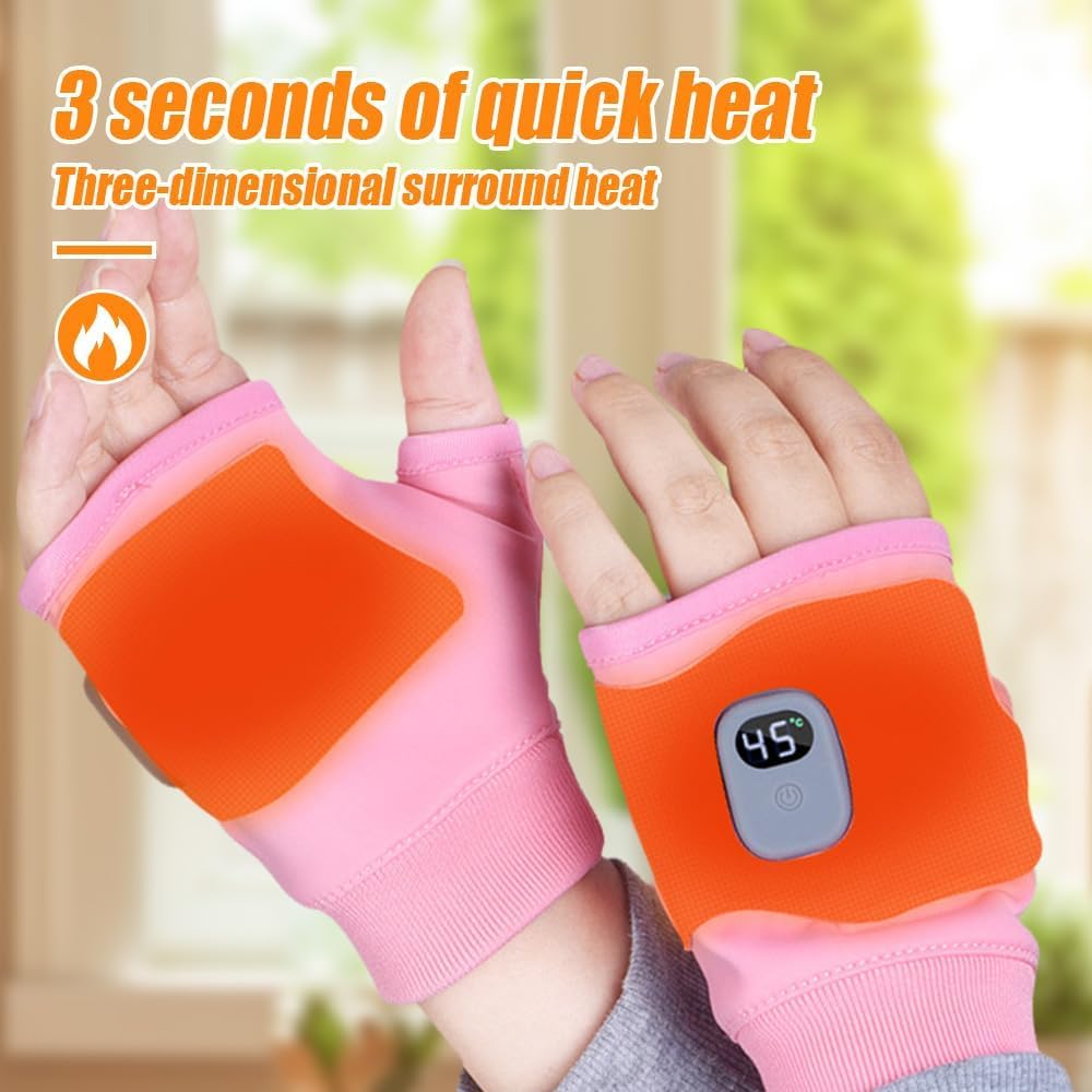 Guantes Calefactables USB Mujer 2026 - Recargables sin Dedos con Control Térmico Inteligente, Ideales para Exteriores, Ciclismo y Nieve