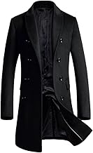 Vogstyle Homme Manteau Parka Laine Slim Classique Trench Mi-Longue Décontractée Duffle-Coats