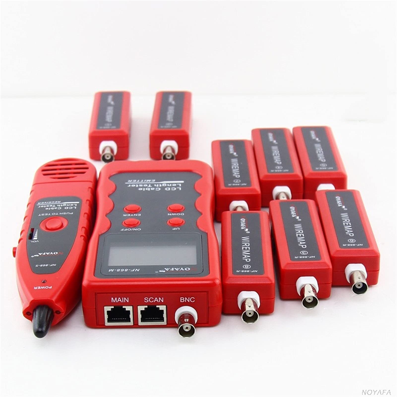 Detector de pared, Rastreador de cable LCD Localizador de alambre RJ45 RJ11 BNC USB Probador de longitud del buscador de fallas de cable