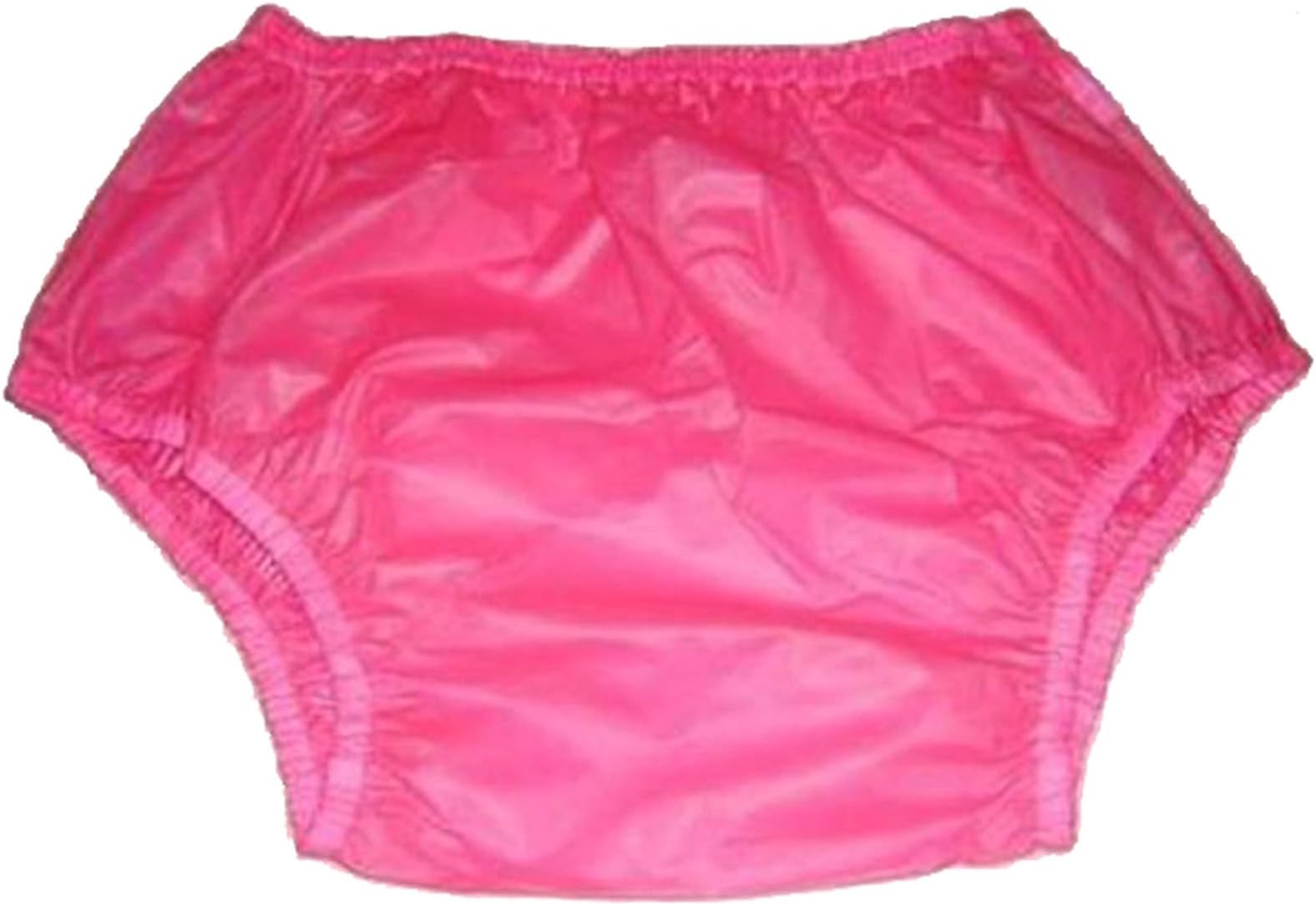 Adult Pull on Plastic Pants Leak Proof Incontinence Pants Cover Go on Top of Together with Diapers & Briefs As Added,Pink,XXL