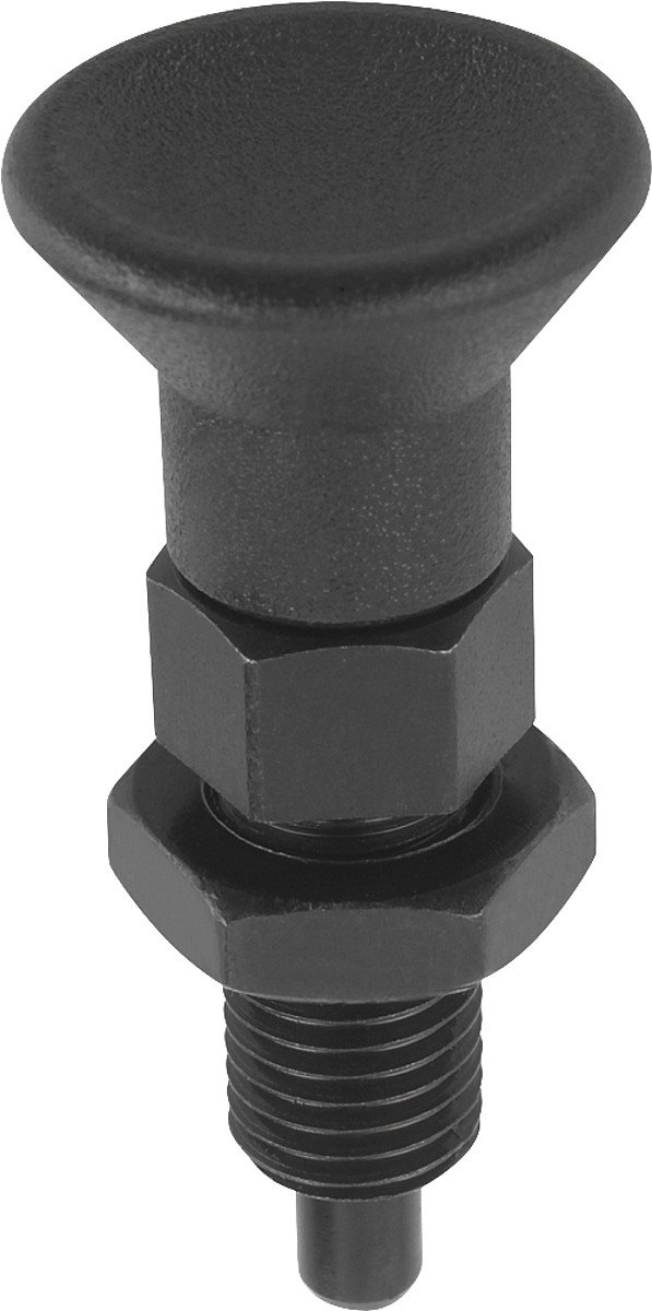 A Levetta di blocco bullone temprate misura 4 M20 x 1,5, forma: B, materiale termoplastico, con Verl. Cilindro a pistoni, Komp: acciaio, D = 10, 1 pezzi, k0630.22410