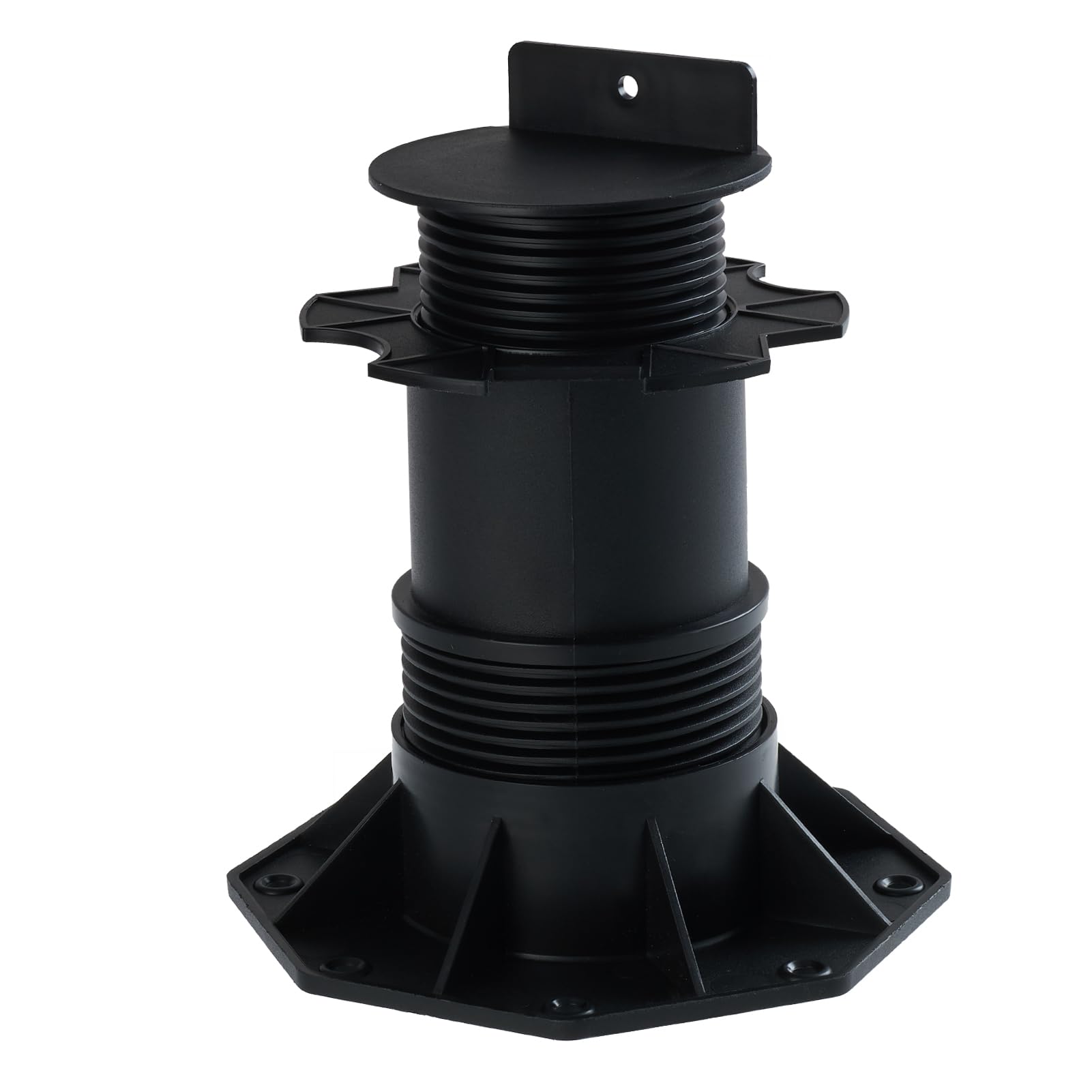 INMOZATA 10pcs Adjustable Decking Pedestal Deck Foundation Base Support Riser Bearing Support for Floating Deck Platform Deck Floor Height Adjustment Raising from 135mm to 215mm,Black