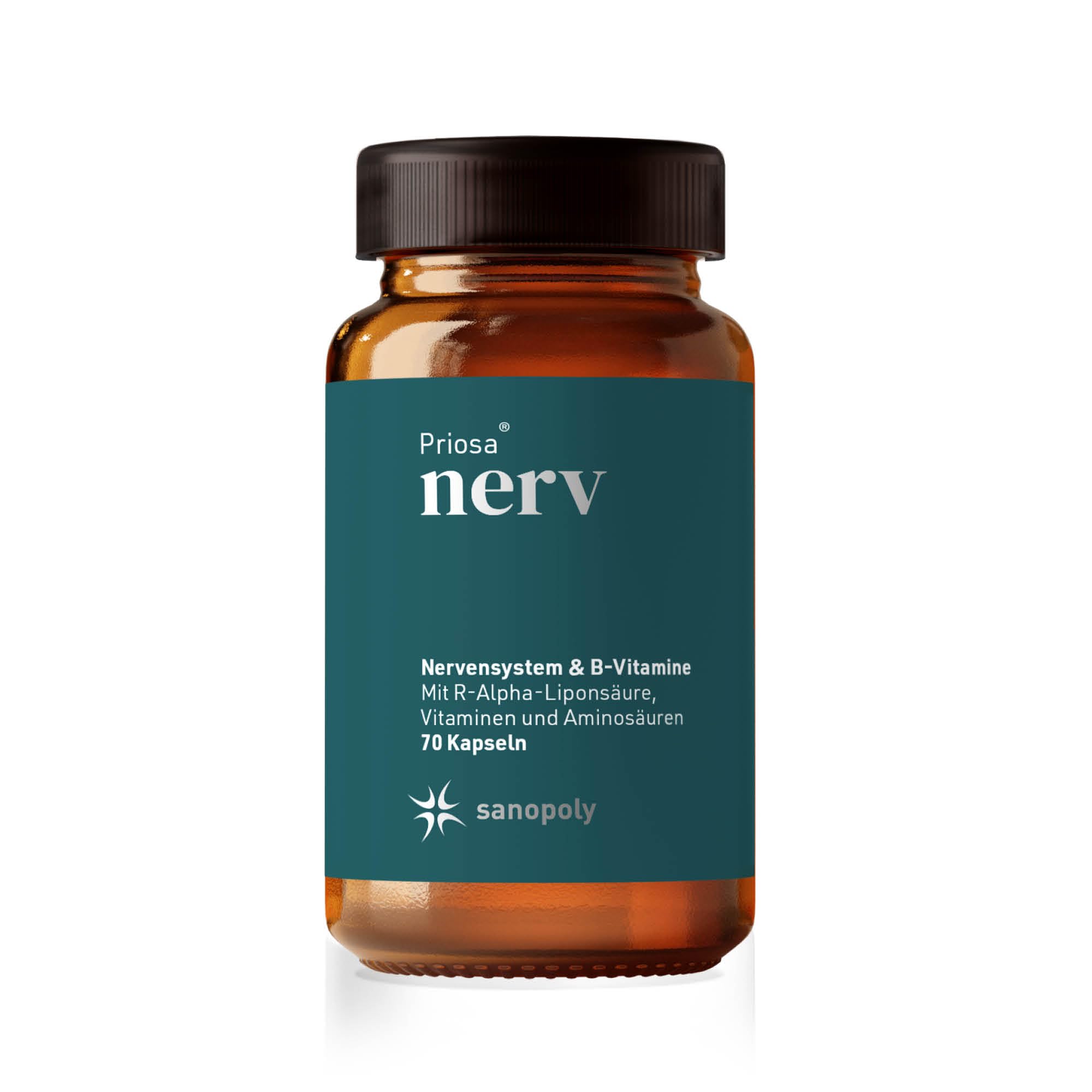 Priosa nerv I 70 Vitamin Kapseln zur Unterstützung der Funktion des Nervensystems I Nahrungsergänzungsmittel mit Vitamin B6 & Vitamin B12