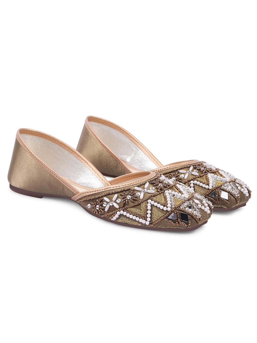 Women's Embellished Traditional Juttis Handcrafted Punjabi Mojaris for Ethnic Wedding & Festive Party-image-29
