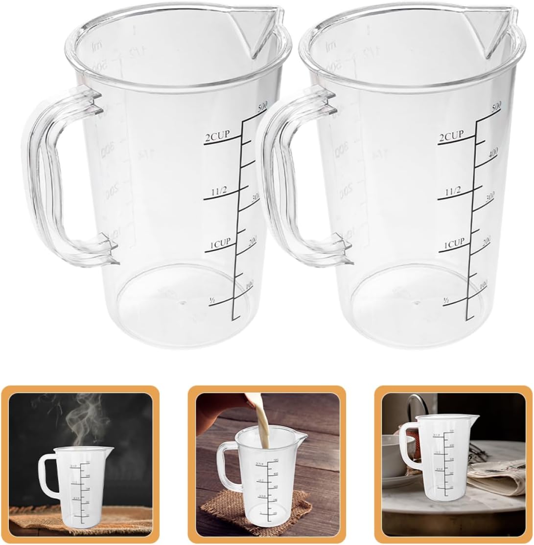 6 Pcs Double Scale Kettle Clear Drinkware Milk Measuring Cup Measuring Cups Apartment Essentials Milk Coffee Measuring Cup Household Graduated Cup Household Milk Clear Portable Cup