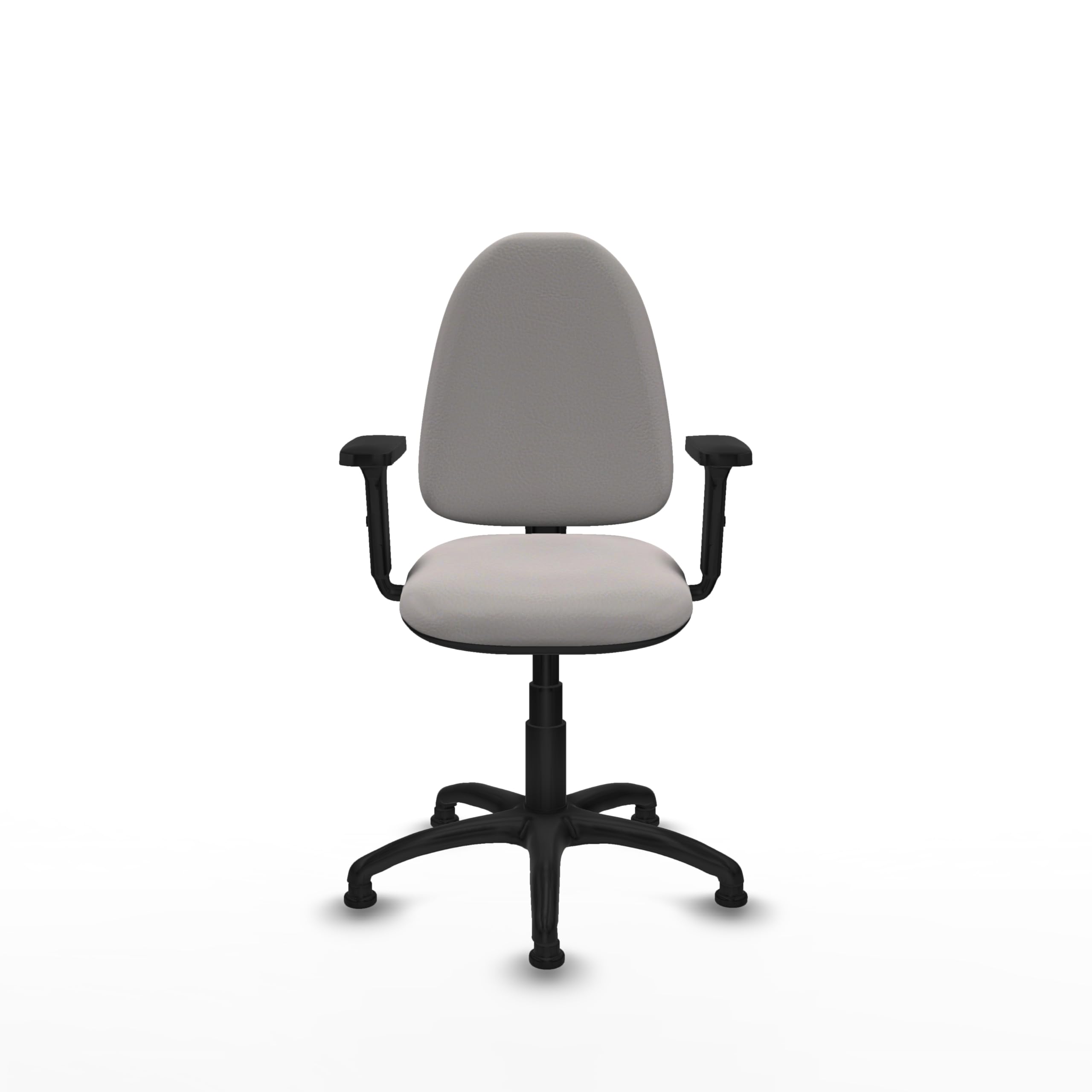 Piqueras y Crespo - Silla Escritorio sin Ruedas Blanca Aýna con Brazos 2D. Equipado con Contacto Permanente de Doble Maneta y Espuma de Corte. Blanco