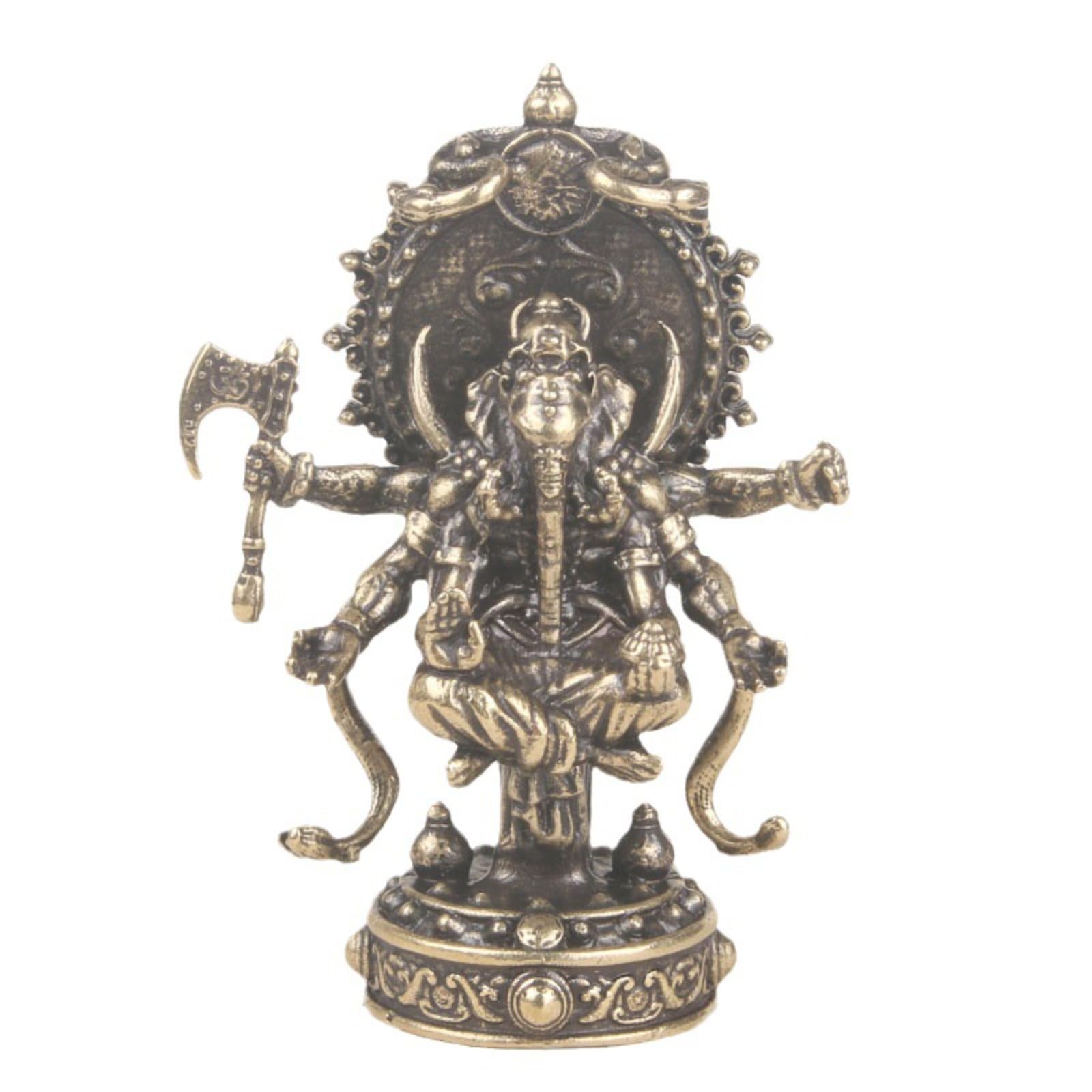NGDFGR Handmade Creative Copper Thai Elephant God Figurine, Brass Elephant Trunk God Of Wealth Statue Sculpture Office Home Study Desk Garden Bonsai Decoration