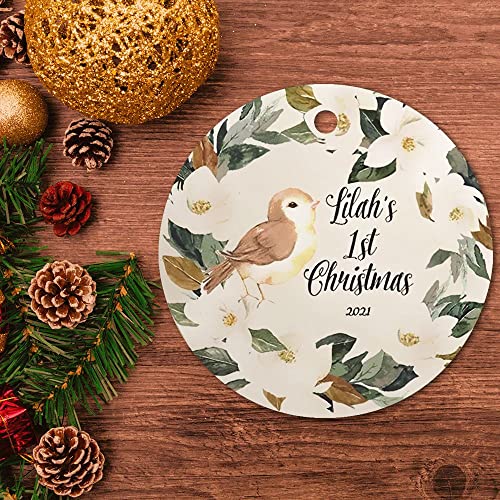 Baby's First Christmas 2021 Christmas Ornaments Present Xmas Tree Decorations Ornament Flat Circle Ceramic Ornament Prelit Fruit Love For St. Patrick's Day #TOP3