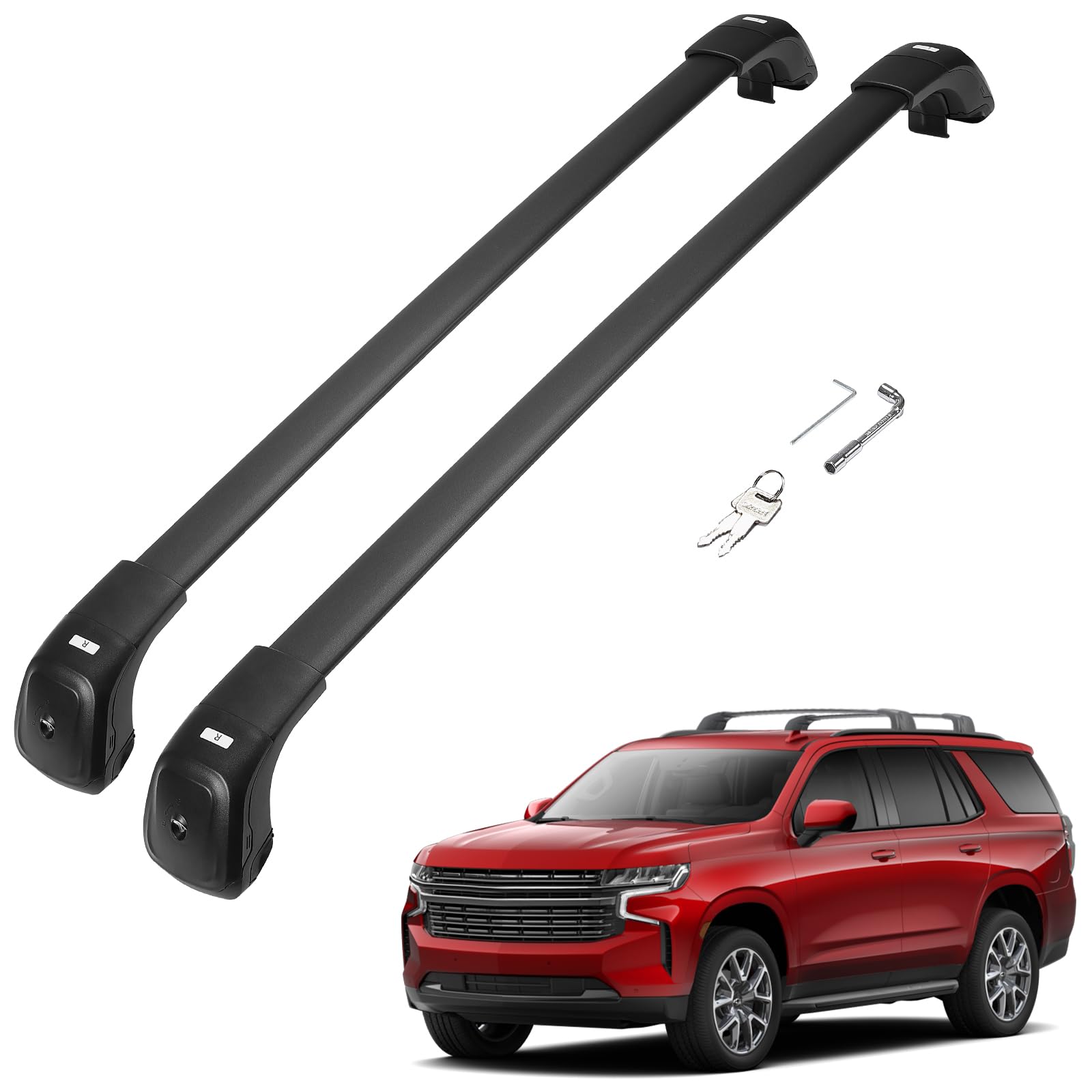 JOYTUTUS Roof Rack Cross Bars Compatible with Chevy Suburban, Tahoe, GMC